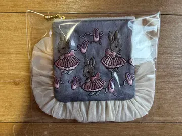 토끼 자수 프릴 파우치 발레리나