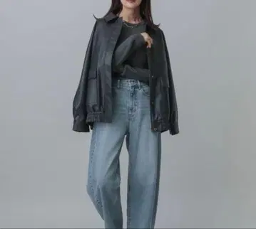 GLOBAL WORK 에코 가죽 블루종 자켓 블랙 307690