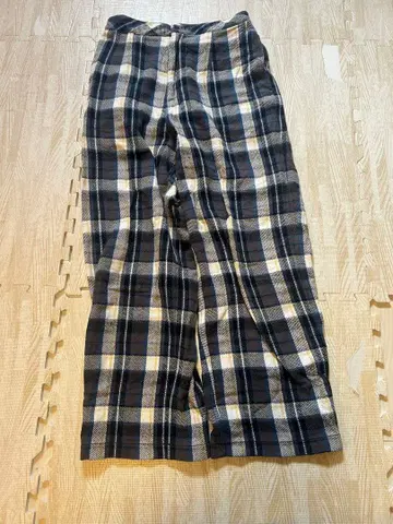 BEAMS BOY 체크 무늬 와이드 팬츠