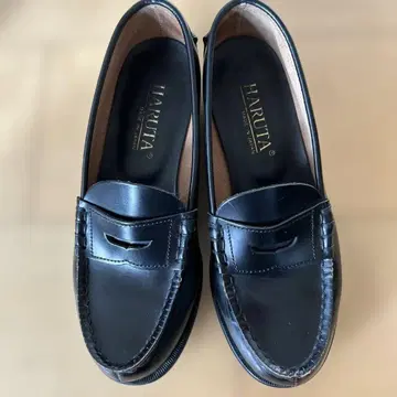 하루타 로퍼 블랙 천연 가죽 23.5cm