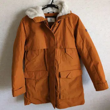 AIGLE 오렌지 후드 부착 다운 자켓