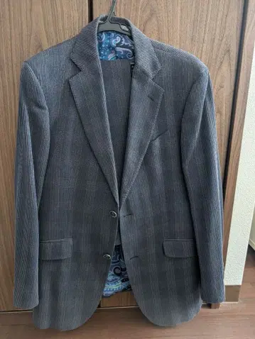 ETRO 스트라이프 비즈니스 정장 블루 그레이 48