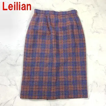 A2533 레리안 타이트 스커트 롱 울 체크 파랑 핑크 9