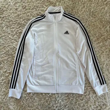 adidas 화이트 저지 3선 라인 M 사이즈 (표기 J/M)