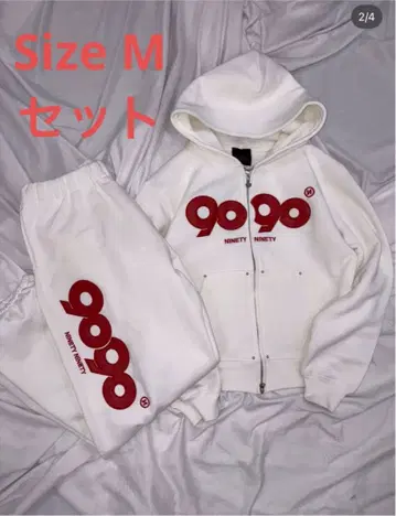 90s 스타일 화이트 셋업 M 사이즈