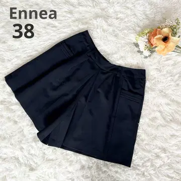 [ ENNEA ] 큐롯 팬츠 턱 플레어 스커트풍 네이비 38