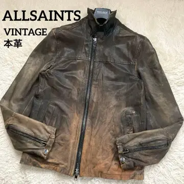 압도적 풍격 ALLSAINTS 싱글 라이더 새상품급 빈티지 가공 브라운