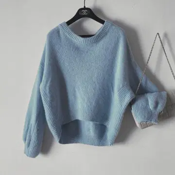 퍼퍼*푹신하고 부드러운 캐시미어 100% 풍성한 볼륨 벌룬 소매 니트