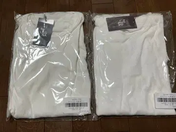 카리스 2장 세트 롱T 리브 원단 긴팔 무지 화이트 M