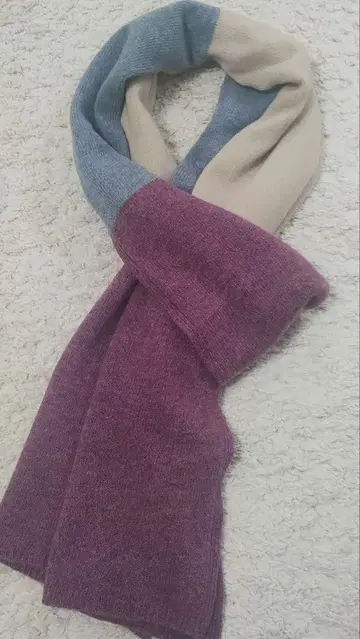 캐주얼 3색 블록 컬러 롱 머플러