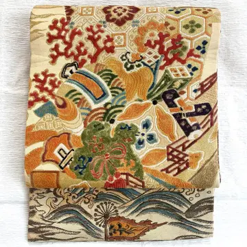 순수 실크 고급 마루오비 히키누키 리버서블