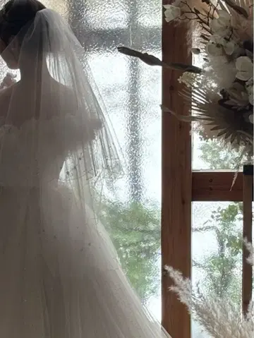 비즈 장식 웨딩 베일