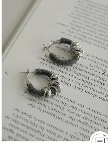 UNBEIGE YAMADA 스웨이드 감은 귀걸이 일본제 R493 블랙