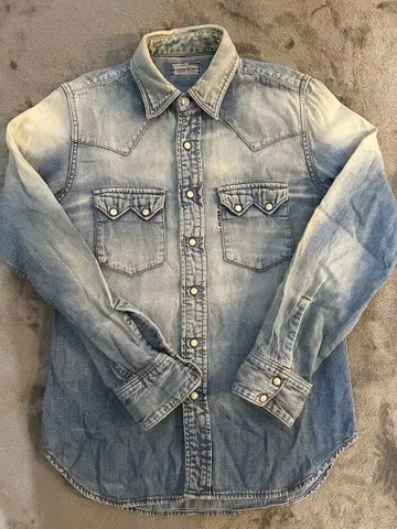 BLUEBLUE 블루블루 스테디셀러 라이트 데님 웨스턴 셔츠 S