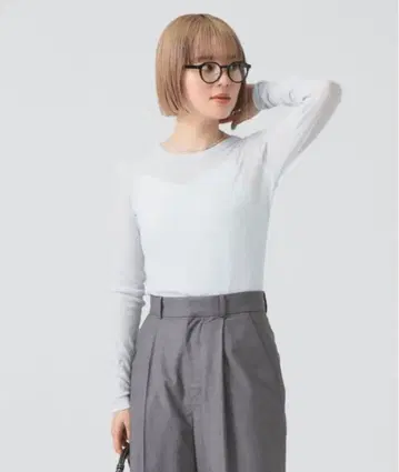 골지 리브 크루넥 상의