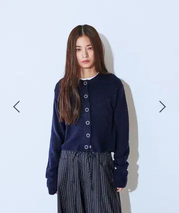 jeanasis 링 스냅 버튼 숏 가디건 네이비