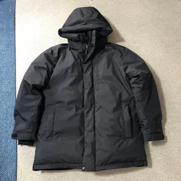 GU 후드 부착 다운 자켓 L 블랙