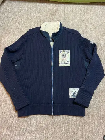 시나코바 아우터 니트 보아 네이비