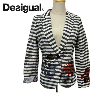 Desigual 스트라이프 패턴 테일러드 자켓 미사용 새상품 꽃무늬 보더
