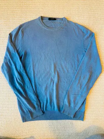 ZANONE 라이트 블루 크루넥 니트 코튼