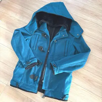 시맨틱 디자인 후드 부착 더플 코트 L 그린