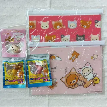 San-X 리락쿠마 파우치 키링 볼펜 총 5개 세트