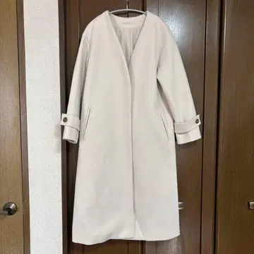 그레일 노카라 롱 코트 아이보리 베이지