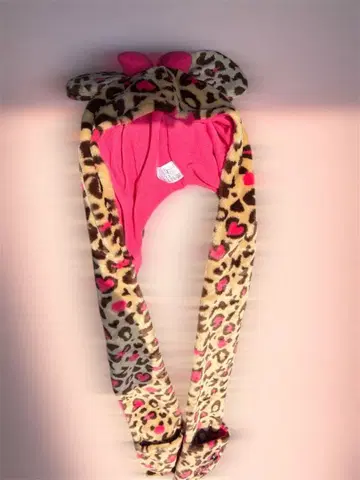 미사용 디즈니 미니 레오파드 무늬 머플러 캡 표범 무늬 팬캡