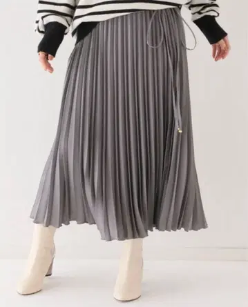 IENA 라이트 트윌 플리츠 스커트 (그레이)