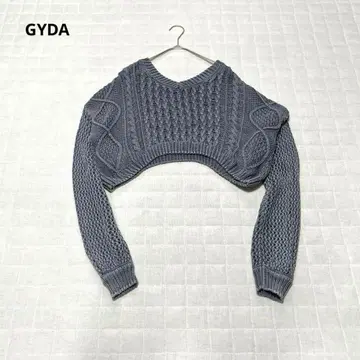 [ 제이다 ] 케이블 니트 스웨터 긴팔 숏 기장 면 100% 2way