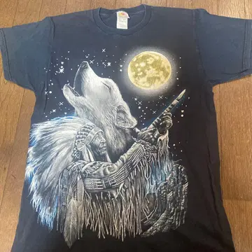 FRUIT OF THE LOOM 늑대 인디언 티셔츠