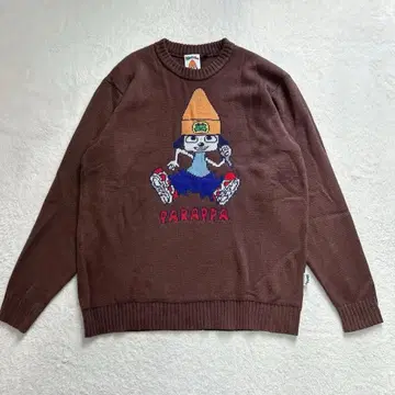 파라파라 래퍼 캐릭터 자카드 편직 니트 스웨터