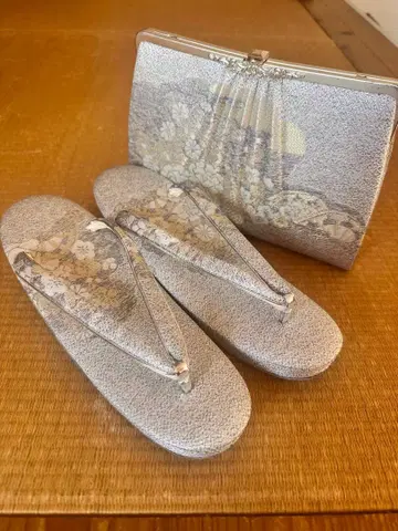 일본 의류 예복 조리 백 꽃무늬 일본 의류용 백