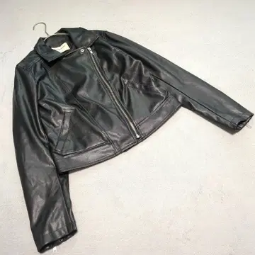 [레피피 마리오] (S) 인조 가죽 자켓 집업 블랙