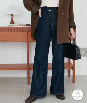 discoat US 코튼 데님 세미 플레어 팬츠 M