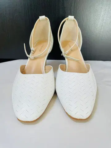 화이트 뜨개질 하이힐 240