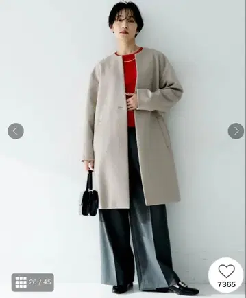 언타이틀 노카라 캐시미어 혼방 울 코트 L 그레이지