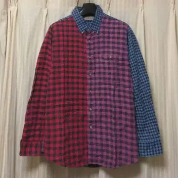 90s 빈티지 아웃도어 멀티 컬러 블록 체크 플란넬 셔츠