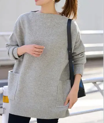 FRAMeWORK 캐시미어 혼방 와이드 실루엣 보트넥 풀오버