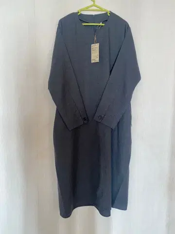 무인양품 울 혼방 긴팔 원피스 XXL 다크 그레이