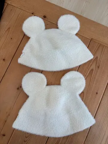 도쿄 디즈니 리조트 미키 귀도리 모자 화이트 2개 세트