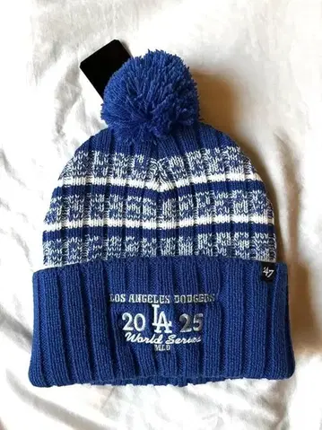 다저스 2025 월드 시리즈 한정판 모델 니트 모자 블루 MLB 공식