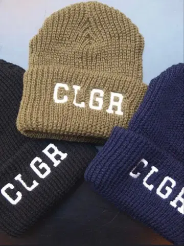 챌린저CLGR 로고 자수 니트 비니