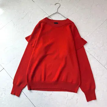 스픽 앤 스팬 워셔블 울 플레어 슬리브 풀오버 오렌지