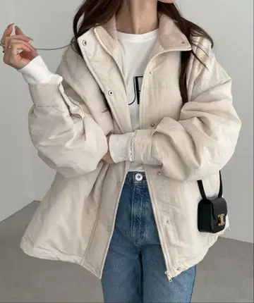 스탠드 카라 볼륨 충전솜 다운 자켓 택 포함 새상품