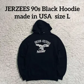 JERZEES 90s USA제 빈티지 블랙 후디 L