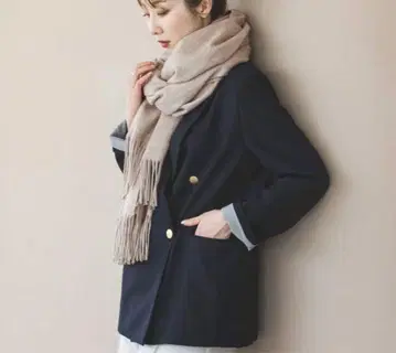 NOBLE 새상품급 캐시미어 스톨 베이지