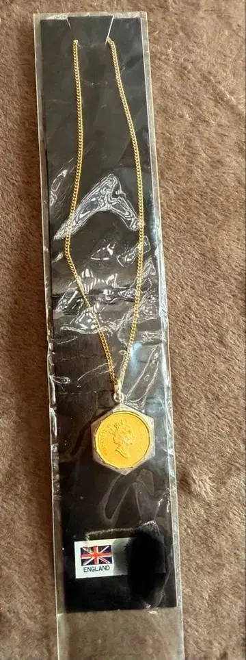 빈티지 코인 목걸이 1991년 엘리자베스 2세 앤티크 6각