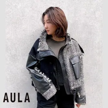 [ 새상품급 ] AULA 리메이크 비대칭 블루종 울