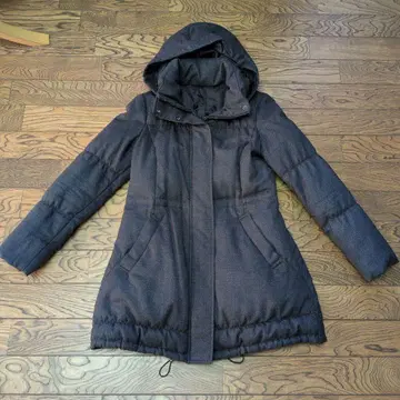 언타이틀 후드 부착 다운 자켓 다크 그레이